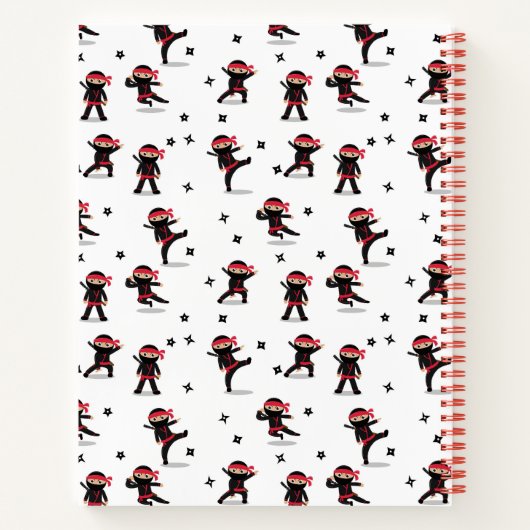 Carnet Cute Ninja Warrior Black & Red Kids Sketchbook (Dos)