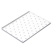 Carnet Cute noir blanc pois minuscule motif élégant (Côté gauche)