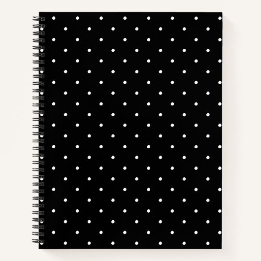 Carnet Cute noir blanc poka point motif élégant élégant (Devant)