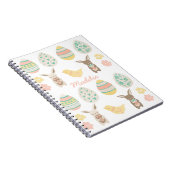 Carnet Cute Oeufs Pastel Personnalisés Lapin de Pâques (Côté Droit)