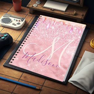 Carnet Cute ombre rose or fausse parties scintillant gout