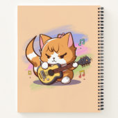 Carnet Cute Orange Chat Jouer Guitare (Personnaliser) (Dos)