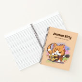 Carnet Cute Orange Chat Jouer Guitare (Personnaliser) (Intérieur)