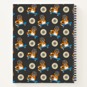 Carnet Cute Orange Chat sur Skateboard Cartoon (Dos)