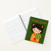 Carnet Cute orange Kokeshi poupées japonaises (Intérieur)