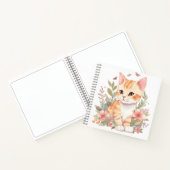Carnet Cute orange Tabby Kitten avec fleurs de printemps (Intérieur)