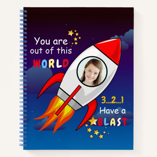 Carnet Cute Outer Space Rocket Ship Blast Off Birthday (Devant)