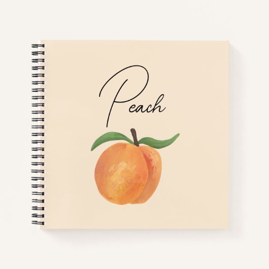 Carnet Cute Painted Peach Fruit Illustration (Devant)