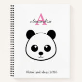 Carnet Cute Panda Bear 2026 Notebook – Personalized (Devant)