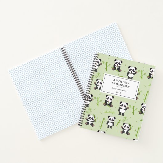 Carnet Cute Panda Bear Bamboo Kawaii Animals Pattern (Intérieur)