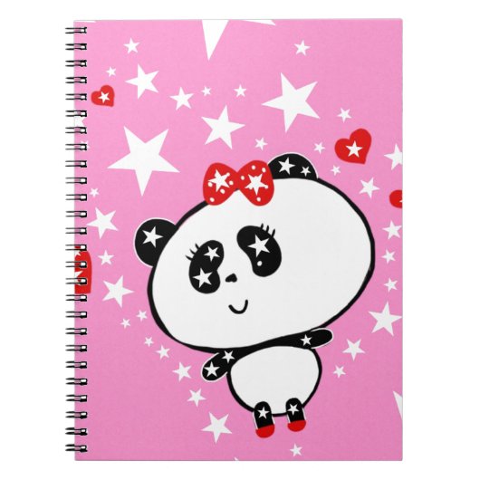 Carnet Cute Panda Bears Funny Personnalisé (Devant)
