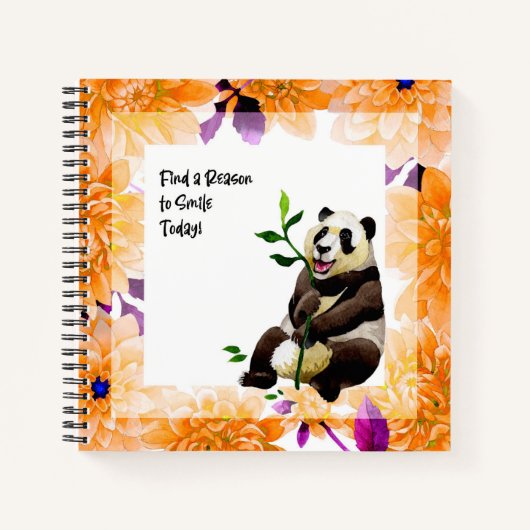 Carnet Cute Panda & Cadre Floral (Devant)