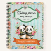Carnet Cute Panda Couple Wedding planner (Devant)