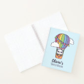Carnet Cute Panda Dans Rainbow Hot Air Balloon Sketbook (Intérieur)