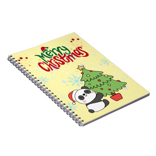 Carnet cute panda merry Christmas note book (Côté Droit)