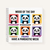 Carnet Cute Panda Mood of the Day Notebook – Kawaii Weekl (Devant)