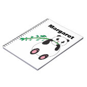 Carnet Cute Panda Ours Manger Bambou Personnaliser (Côté gauche)