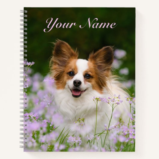 Carnet Cute Papillon Espagnol Tête Amoureux de les chiens (Devant)