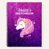 Carnet Cute Parties scintillant Unicorn Artist Sketchbook (Devant)
