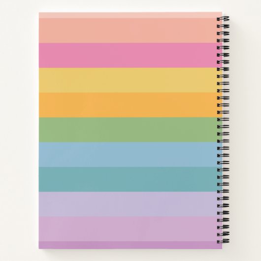 Carnet Cute Pastel Arc-en-ciel bandes géométriques Person (Dos)