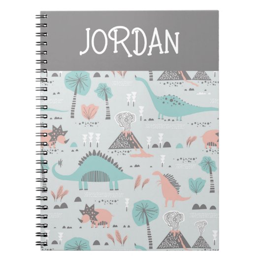 Carnet Cute Pastel Dinosaur Motif (Devant)