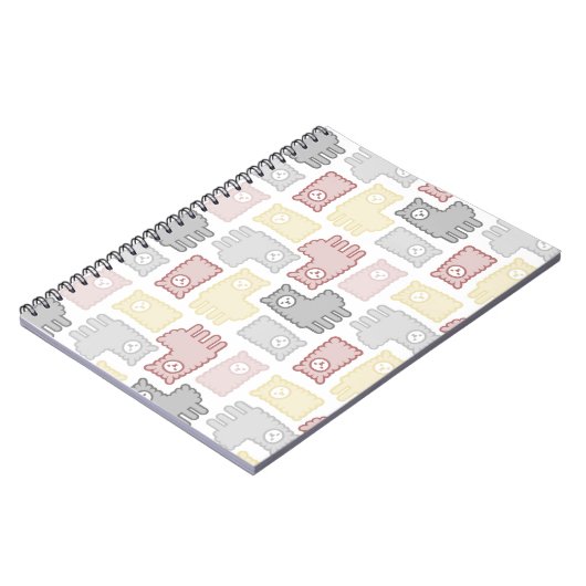 Carnet Cute Pastel Llama Puzzle Pattern (Côté gauche)