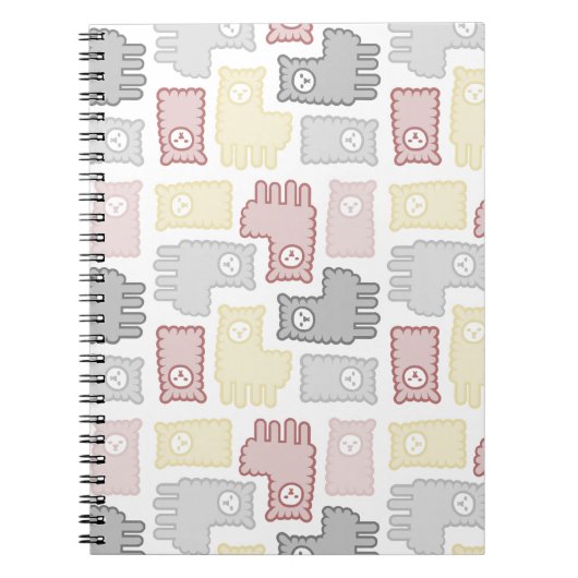 Carnet Cute Pastel Llama Puzzle Pattern (Devant)