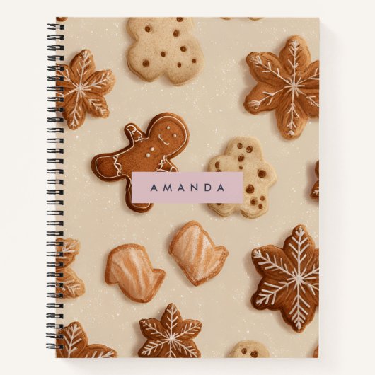 Carnet Cute Pastel personnalisé Gingerbread Cookie (Devant)