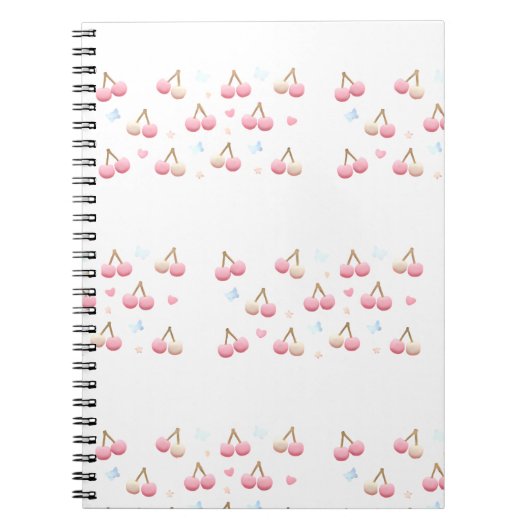 Carnet Cute Pastel Pink Cherry Pattern Notebook (Devant)