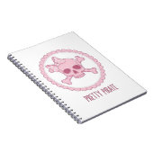 Carnet Cute Pastel Pink Skull with Bow and Crossbones Des (Côté Droit)