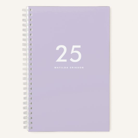 Carnet Cute Pastel Purple Nom École (Recto)