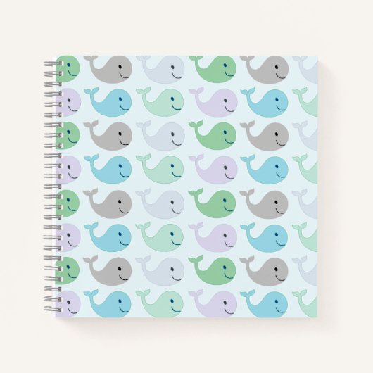 Carnet Cute Pastel Whales Motif (Devant)