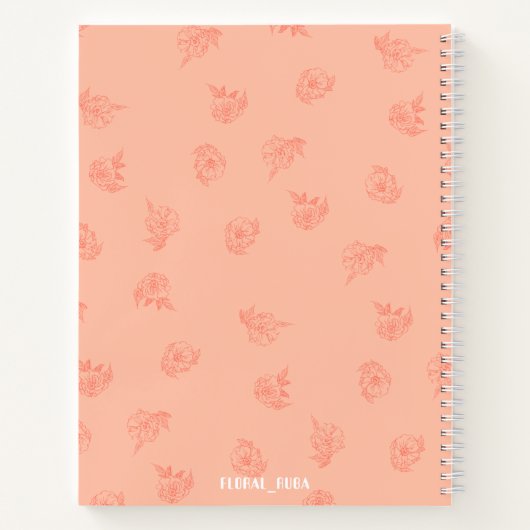 Carnet Cute Peachy Notebook with initials  (Dos)