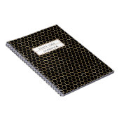 Carnet Cute Personnalisé Black Gold Honeycomb Motif d'abe (Côté Droit)