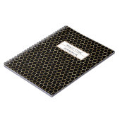 Carnet Cute Personnalisé Black Gold Honeycomb Motif d'abe (Côté gauche)