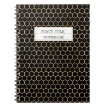 Cute Personnalisé Black Gold Honeycomb Motif d'abe