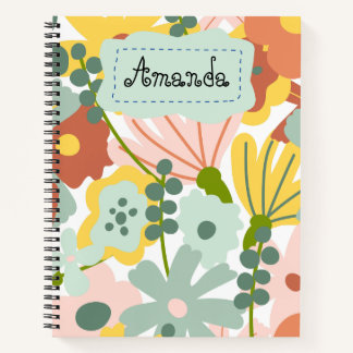 Carnet Cute Personnalisé Floral enfants