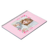 Carnet Cute Personnalisée une photo rose (Côté gauche)