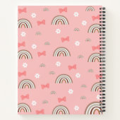 Carnet Cute Petite Garçon Ours Boho Arc-en-ciel rose (Dos)