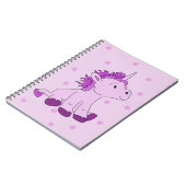 Carnet Cute petite licorne sur un arrière - plan rose (Côté gauche)