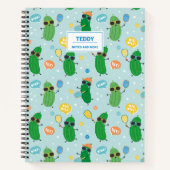 Carnet Cute Pickleball jouer Pickleball sur bleu clair (Devant)