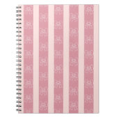 Carnet Cute Pink Bow Stripe Pattern – Girly Aesthetic (Devant)