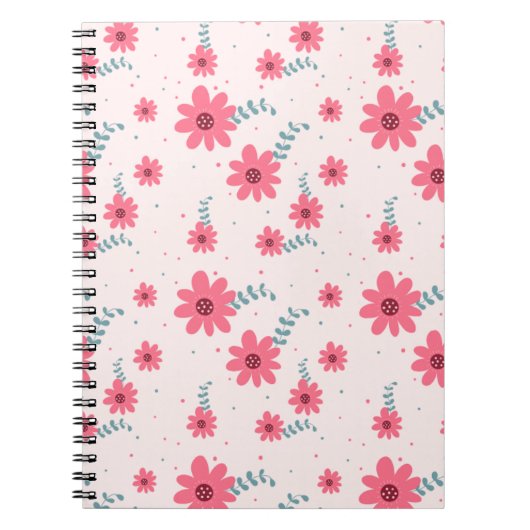 Carnet Cute Pink Floral Pattern | Daisy Flower Aesthetic  (Devant)