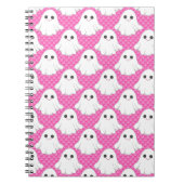 Carnet Cute Pink Ghost Pattern Kawaii Halloween Spiral  (Devant)