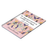 Carnet Cute Pink Happiness Quote Inspirational Floral Art (Côté gauche)