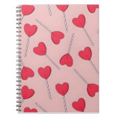Carnet Cute Pink Heart Lollipops Seamless Pattern (Devant)