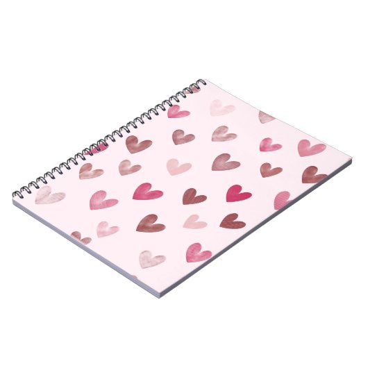 Carnet Cute Pink Heart Pattern – Romantic &Stylish Design (Côté gauche)