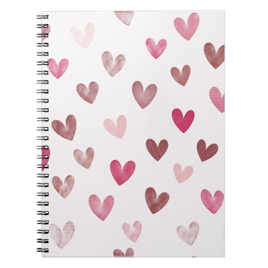 Carnet Cute Pink Heart Pattern – Romantic &Stylish Design (Devant)