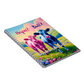 Carnet Cute Pink Heifer et Blue Bull Calf (Côté Droit)