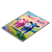 Carnet Cute Pink Heifer et Blue Bull Calf (Côté gauche)